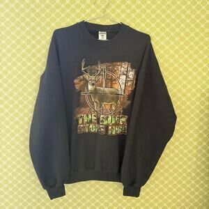 Vintage 2000s black hunting graphic crewneck